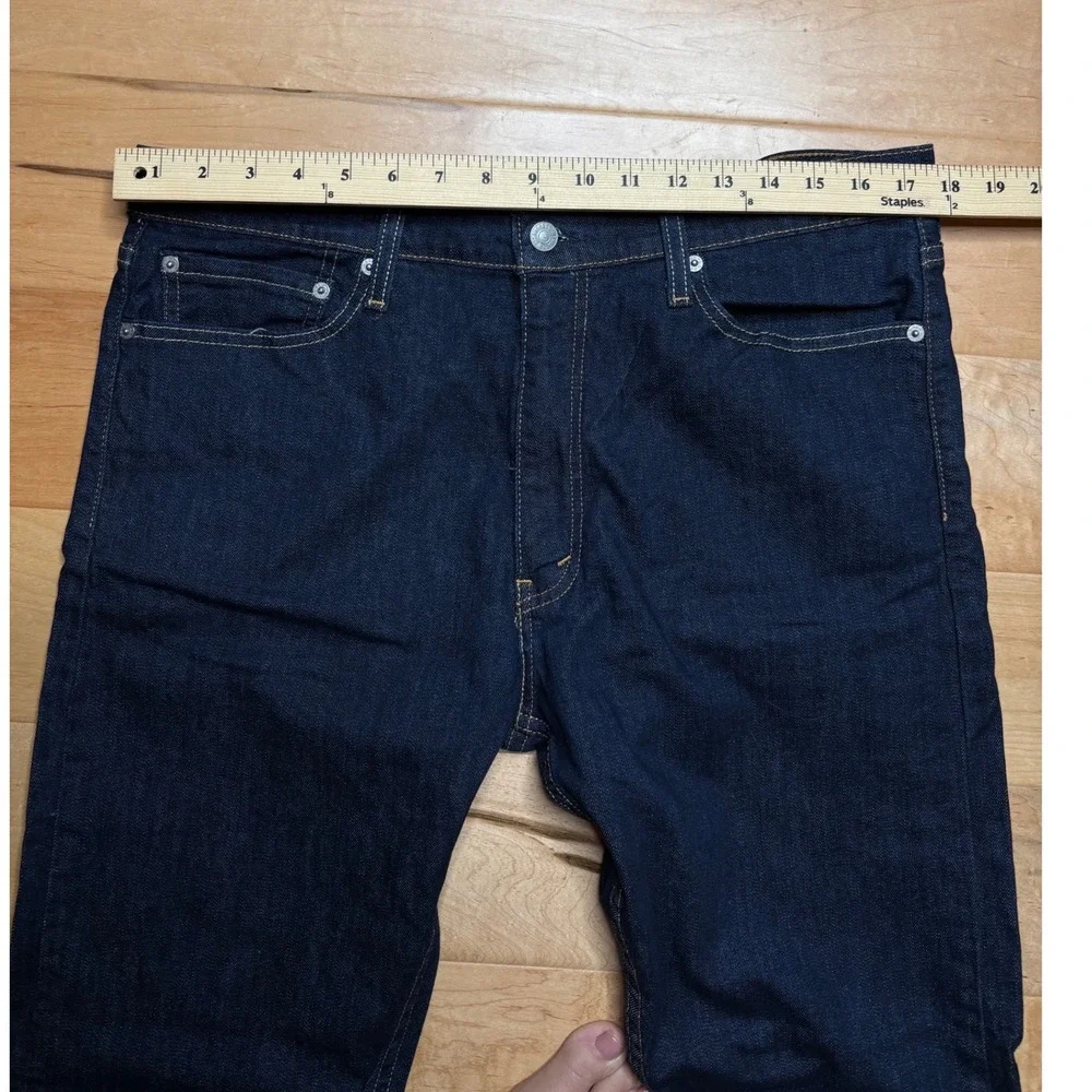Levi's 513 Slim Straight Jeans Mens 36x32  Blue Dark Wash Stretch Denim